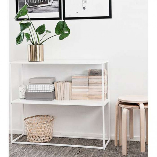 SIMP Two Layers Metal Shelf H80, Matt White SIMP Two Layers Metal Shelf H80, Matt White